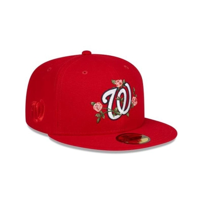 Red Washington Nationals Hat - New Era MLB Bloom 59FIFTY Fitted Caps USA7356219